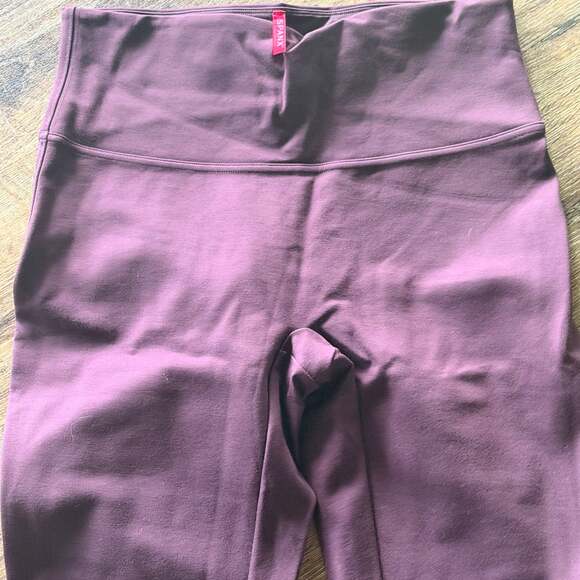 Spanx High-Waisted Tummy Control Leggings - Burgundy Plum - Women's Large - Picture 3 of 7